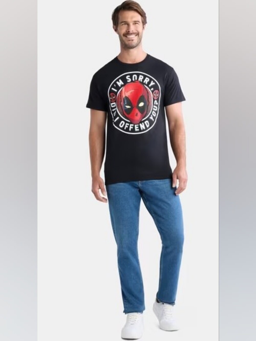 NWT Marvel Black Short-Sleeve Tee with Red Deadpool Graphic Men's Size Small